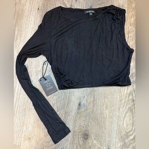 NWT Area Stars Black Women's Asymmetrical One Sleeve Top